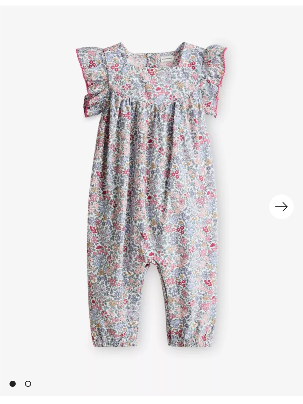 H & m adorable purple floral cotton romper nwt 6-9 m